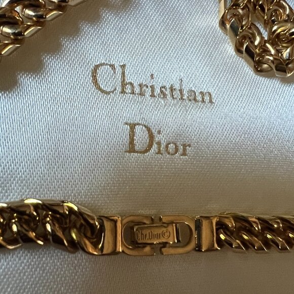Vintage Christian Dior Gold-Plated Cuban Link Necklace - Picture 4 of 4